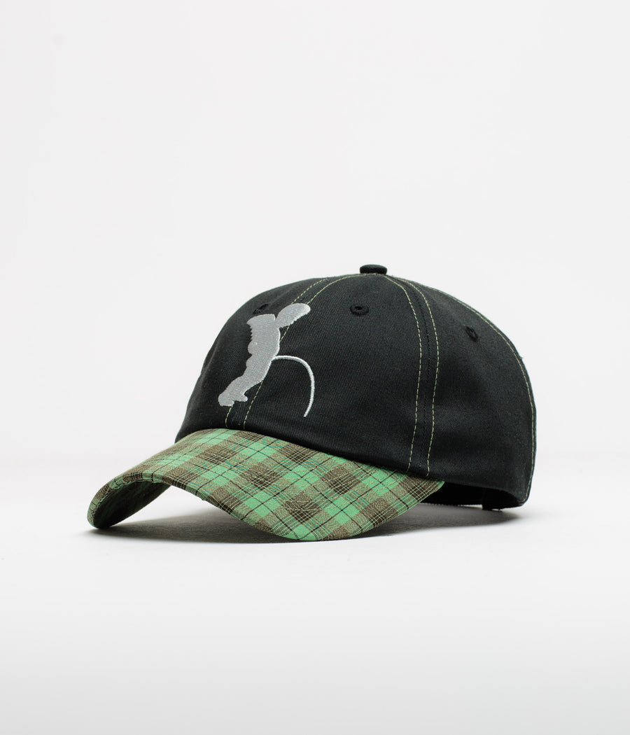 Token Pissing Angel Cap in Black and Green Plaid