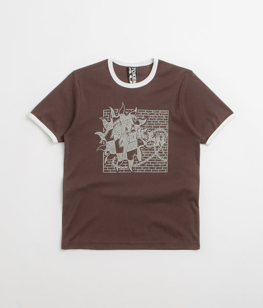 Token Unisex Sunburn Ringer T-Shirt - Chocolate | flatspot