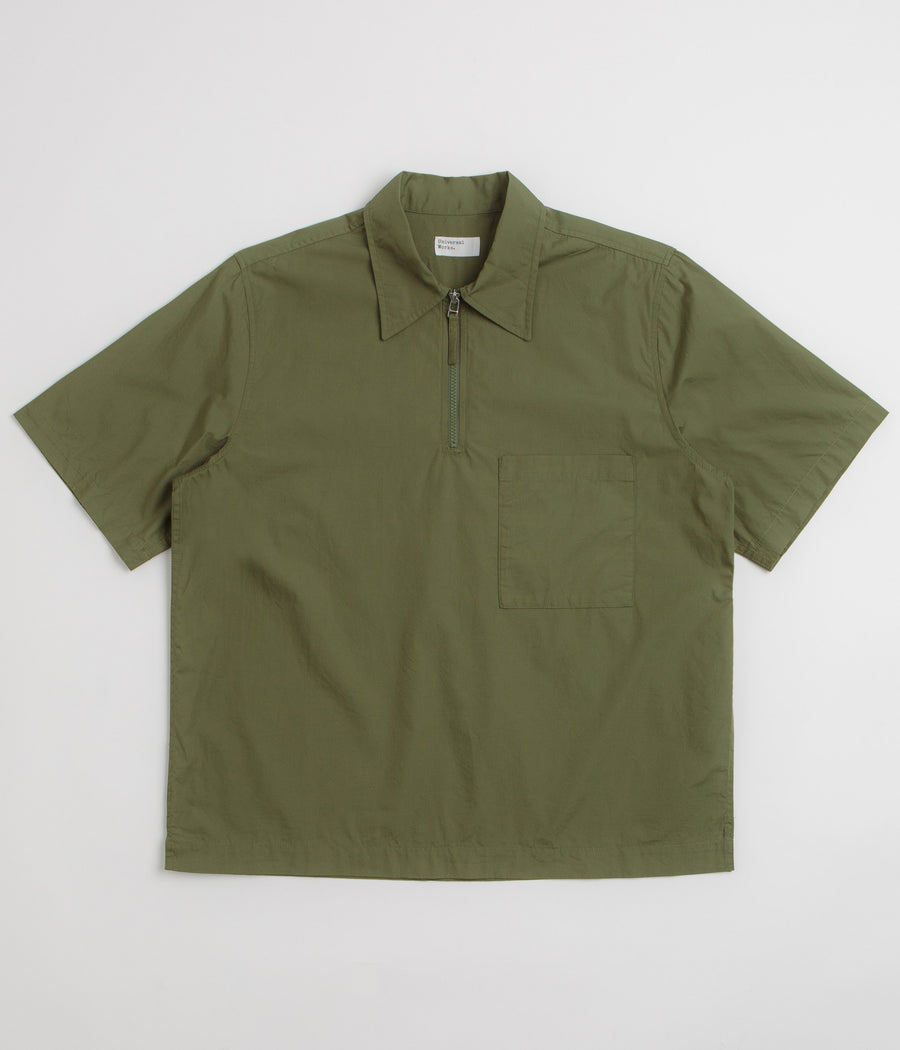 Universal Works Ewan Short Sleeve Shirt in Olive