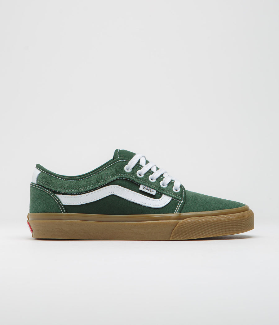Vans Chukka Sidestripe Shoes - Dark Green / Gum