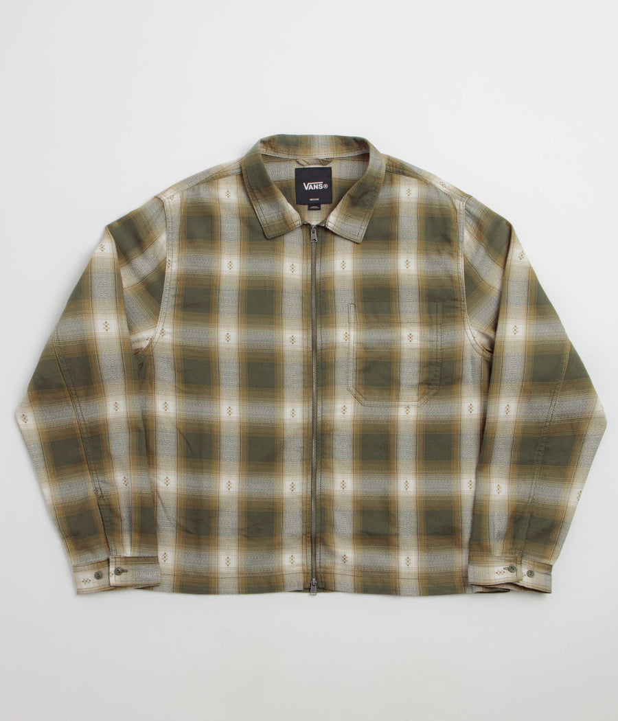 Vans Larkspur Zip Plaid Flannel Shirt - Mossy Olive