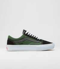 Vans Skate Old Skool Shoes in Safari Black and Greenery