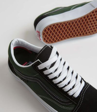 Vans Skate Old Skool Shoes in Safari Black and Greenery