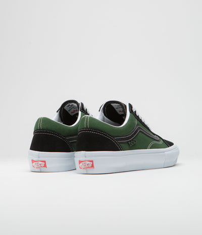 Vans Skate Old Skool Shoes in Safari Black and Greenery