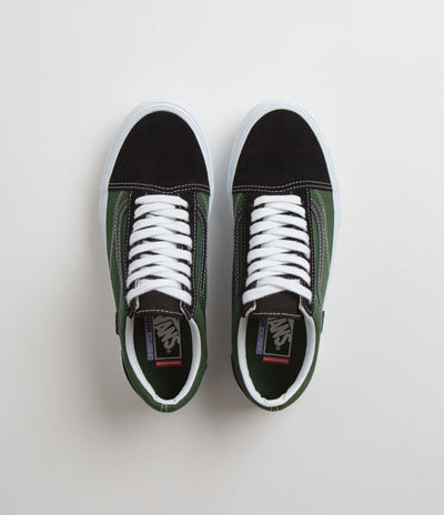Vans Skate Old Skool Shoes in Safari Black and Greenery