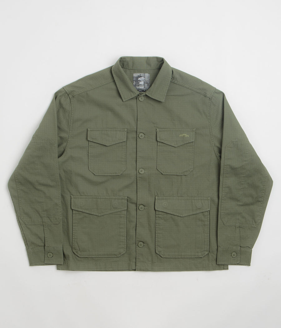 Vans Skate Atiba Haze Military Overshirt in Pine Forest