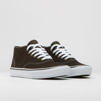 Vans Skate Authentic Mid VCU Shoes - Dark Brown / White thumbnail