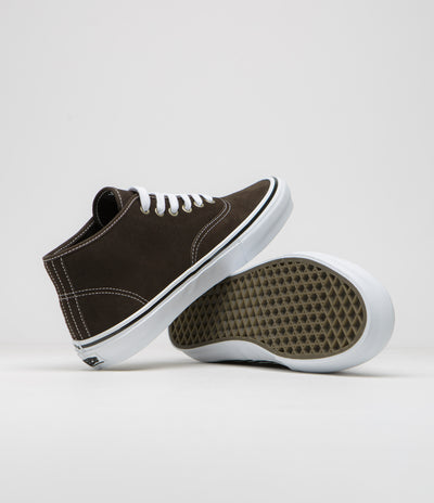 Vans Skate Authentic Mid VCU Shoes - Dark Brown / White