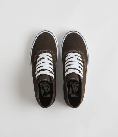Vans Skate Authentic Mid VCU Shoes - Dark Brown / White