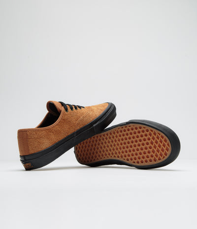 Vans Skate Authentic Shoes - Hairy Suede Black / Rust