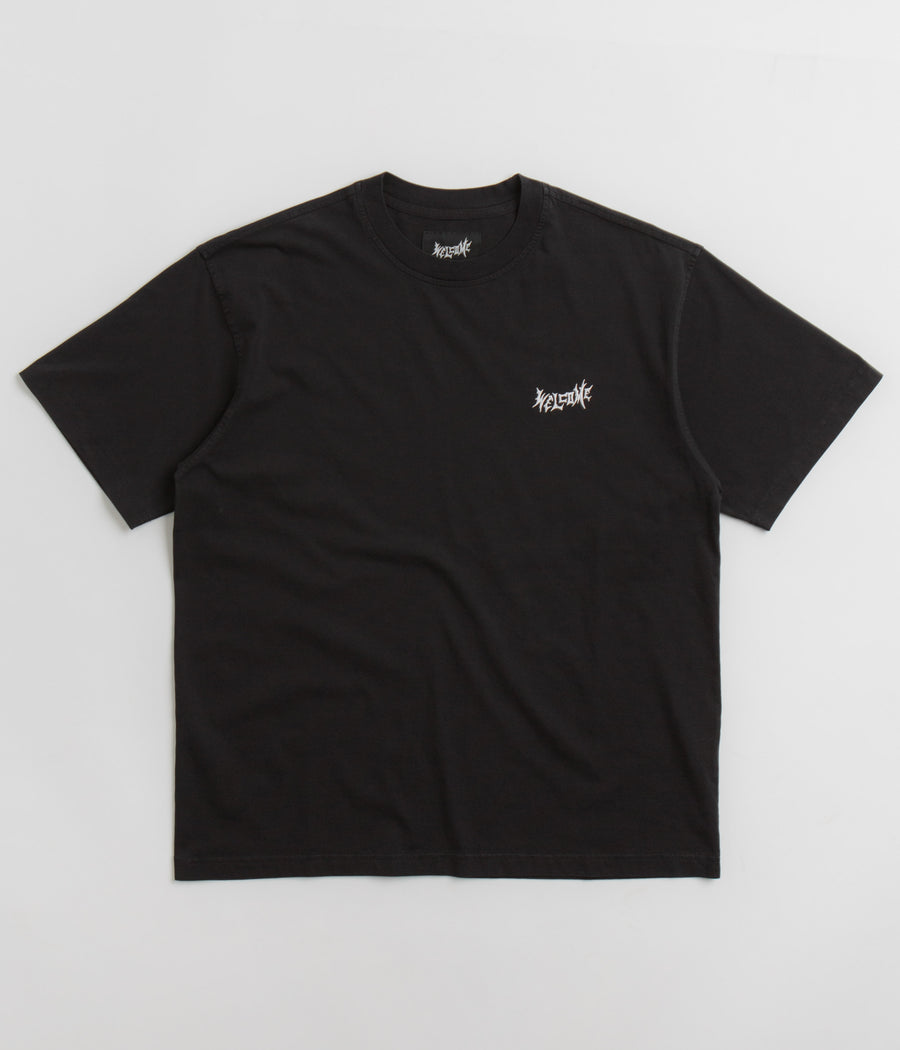 Welcome Vamp Core Garment Dyed Knit T-Shirt in Black