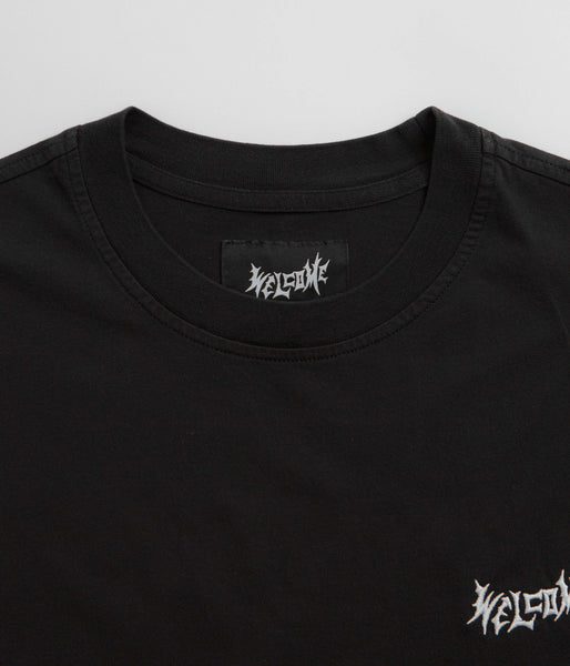 Welcome Vamp Core Garment Dyed Knit T-Shirt - Black | Flatspot