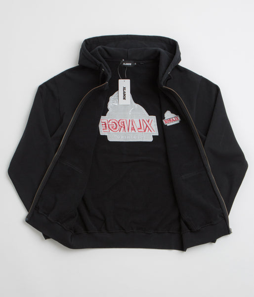 XLarge Slanted OG Full Zip Hoodie - Black / Black | Flatspot