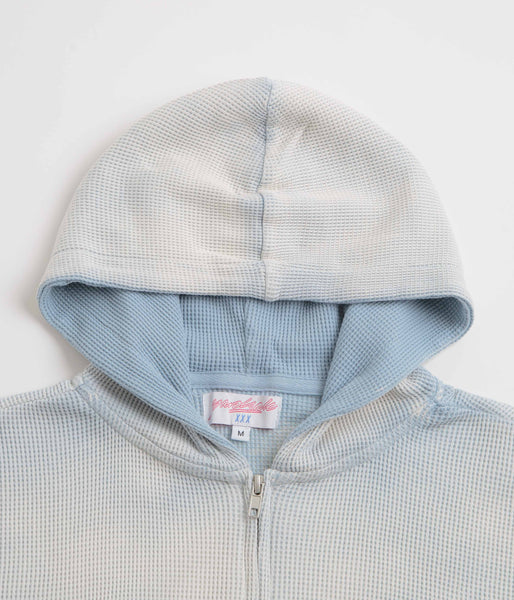 Yardsale Bleached Waffle Hoodie - Blue | Flatspot