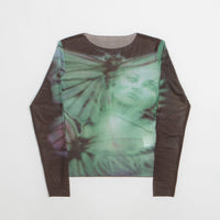 Yardsale Butterfly Mesh Long Sleeve T-Shirt - Black thumbnail