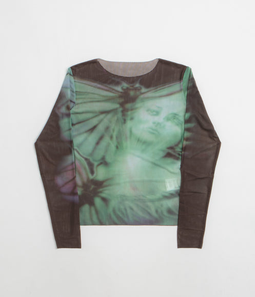 Yardsale Butterfly Mesh Long Sleeve T-Shirt - Black