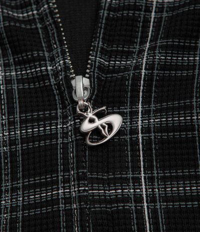 Yardsale Check Waffle Full Zip Hoodie - Black