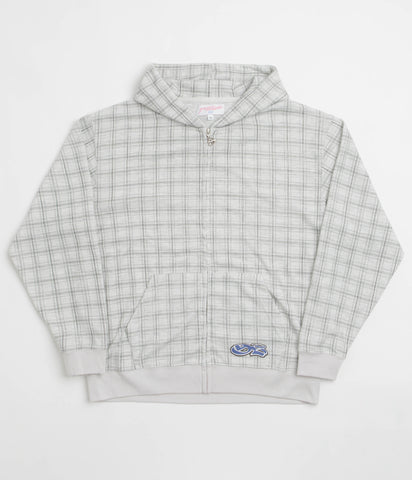 Yardsale Check Waffle Full Zip Hoodie - Grey | flatspot