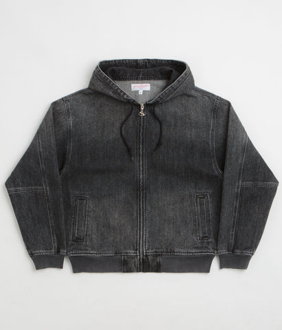 トップス Yardsale zip hoodie Yardsale Denim Full Zip Hoodie - Black | Flatspot