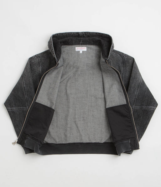 Yardsale Denim Full Zip Hoodie - Black | Flatspot