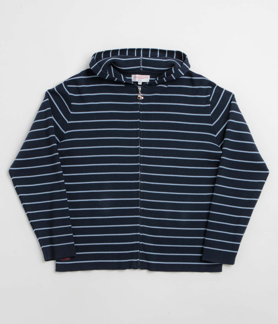 Yardsale French Knit Full Zip Hoodie in Navy and Blue