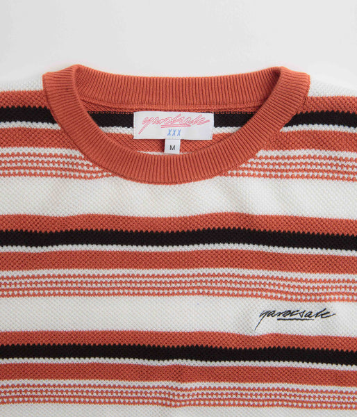 Yardsale Mirage Knit Sweatshirt - Orange / White | Flatspot