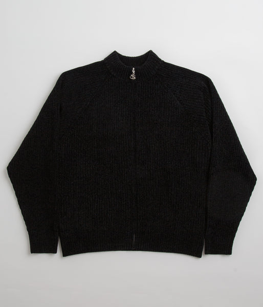 Yardsale Phantasy Chenille Full Zip Sweatshirt Black Flatspot