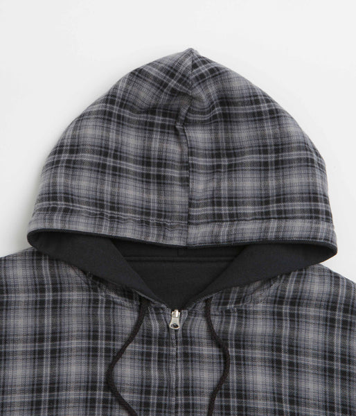 Yardsale Reversible Flannel Full Zip Hoodie - Grey | flatspot
