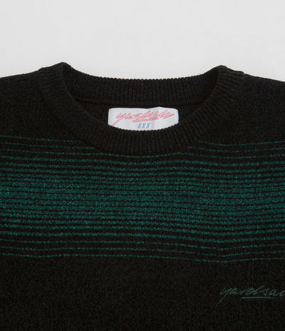 Yardsale Ripple Chenille Crewneck Sweatshirt - Green / Black