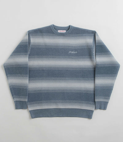 Yardsale Ripple Chenille Crewneck Sweatshirt - White / Blue