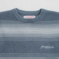 Yardsale Ripple Chenille Crewneck Sweatshirt - White / Blue thumbnail