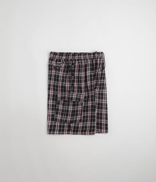 Yardsale Shoreline Plaid Shorts - Black / Pink | flatspot