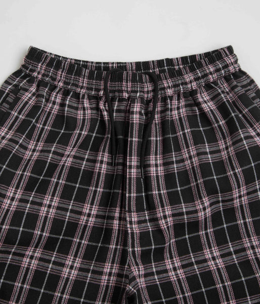 Yardsale Shoreline Plaid Shorts - Black / Pink | flatspot