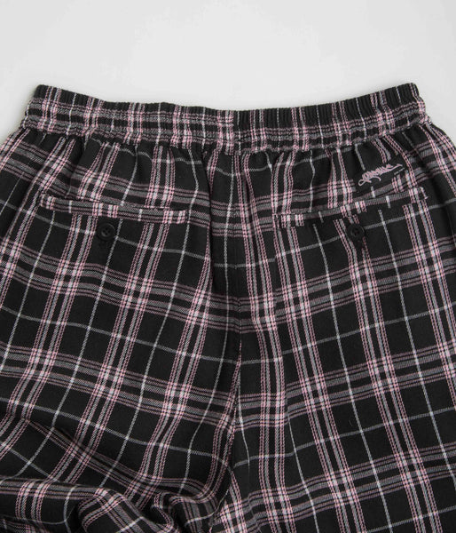 Yardsale Shoreline Plaid Shorts - Black / Pink | flatspot