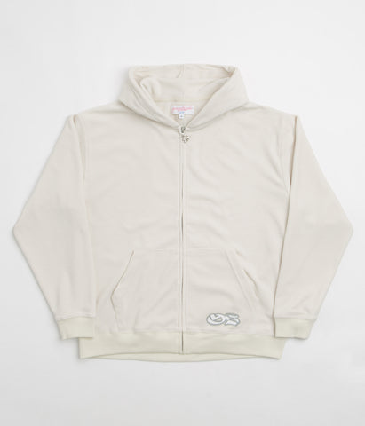 Yardsale Sprayed Waffle Full Zip Hoodie - Cream | Flatspot