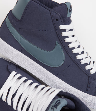 Nike SB Blazer Mid Shoes - Midnight Navy / Noise Aqua - Midnight Navy