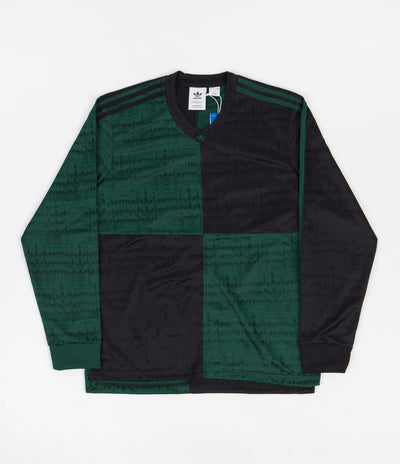 Adidas Checkered Club Long Sleeve Jersey - Collegiate Green / Black