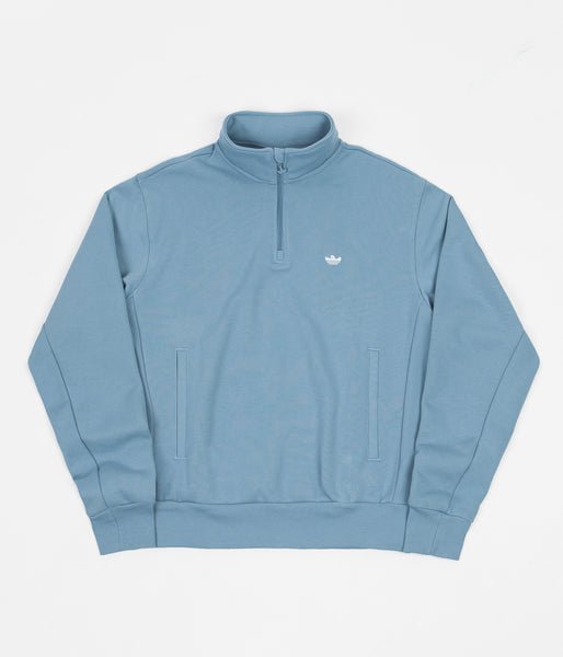Adidas H Shmoo 1/4 Zip Sweatshirt - Hazy Blue / White | Flatspot
