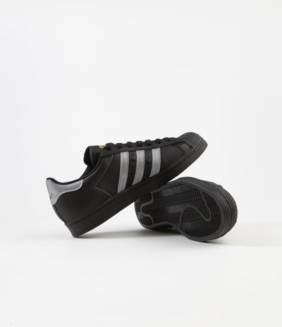 Adidas Superstar ADV 'Soto' Shoes in Core Black and Silver Metallic / Gold Metallic