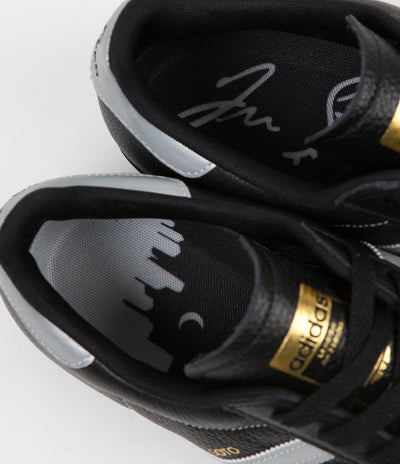 Adidas Superstar ADV 'Soto' Shoes in Core Black and Silver Metallic / Gold Metallic