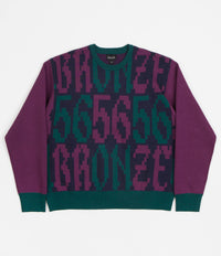 Bronze 56K Old E Crewneck Sweatshirt in Purple and Teal