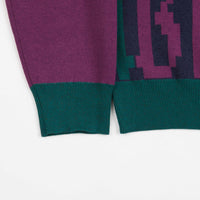 Bronze 56K Old E Crewneck Sweatshirt in Purple and Teal thumbnail