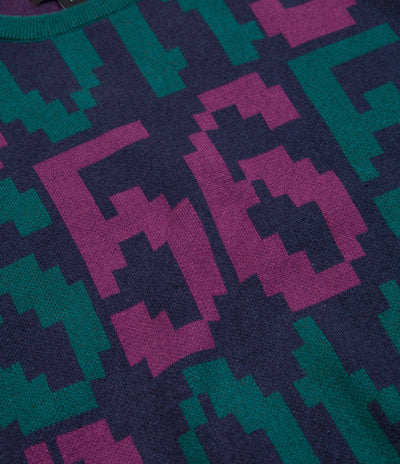Bronze 56K Old E Crewneck Sweatshirt in Purple and Teal