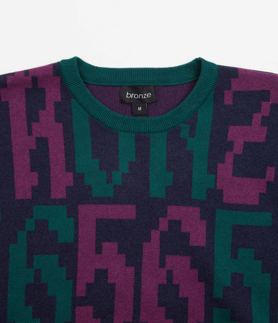 Bronze 56K Old E Crewneck Sweatshirt in Purple and Teal