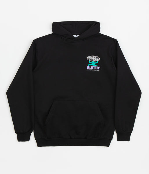 【BUTTER GOODS】 Terrain Zip-Thru Hood, Black Butter Goods Terrain Zip-Thru Hoodie Black – The Skateboard Shop
