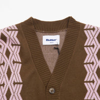 Butter Goods Club Knitted Cardigan - Chocolate thumbnail