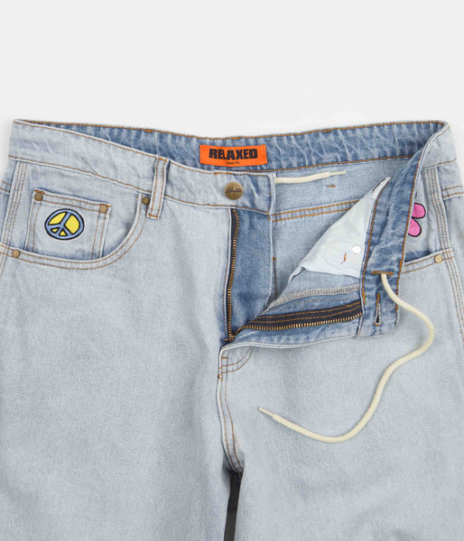 Butter Goods Flower Denim Jeans Light Blue Flatspot