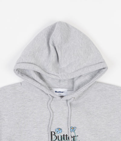 Butter Goods Flowers Classic Logo Pullover Hoodie in Heather Grey