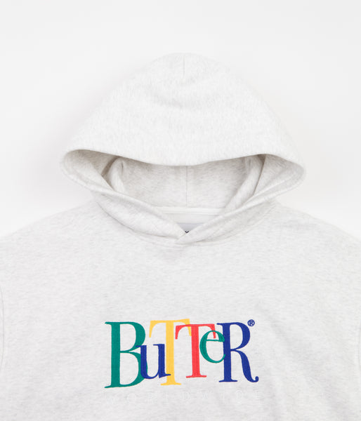 Butter Goods Jumble Embroidered Hoodie Ash Grey Flatspot