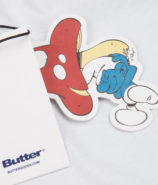 関税送料込♪BUTTER GOODS x THE SMURFS/LAZY LOGO TEE Butter Goods x The Smurfs Lazy Logo T-Shirt - White | Flatspot